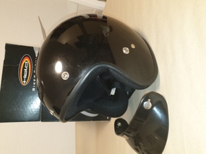 Motorradhelm der Firma Held , Jet Helm , schwarz metallic , Größe S (55)