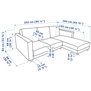 3er-Sofa mit Récamiere, IKEA - Vimle Bild 2