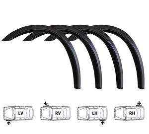 FIAT UNO 3 5 türer Radlauf Zierleisten Tuning satz 4 Stück Bj.  83-02 vorne hinten Radlaufblenden