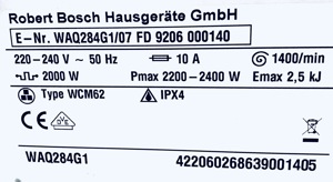  7Kg A+++ Waschmaschine Bosch (Lieferung möglich) Bild 7