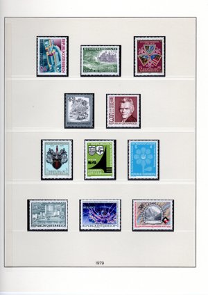Österreich Briefmarken postfrisch Jahrgang 1968   1979 in Lindner Album Bild 10