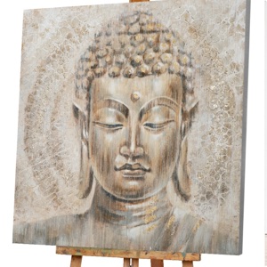 Wandbild Leinwand Buddhakopf Buddha Bilderrahmen Holzrahmen 80x80cm in Starnberg Bild 7