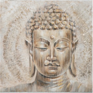 Wandbild Leinwand Buddhakopf Buddha Bilderrahmen Holzrahmen 80x80cm in Starnberg Bild 4