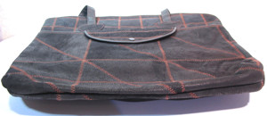 Tasche - Shopper Henkeltasche - Echtleder - schwarz mit braunen Ziernähten - NEU Bild 5