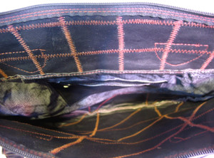 Tasche - Shopper Henkeltasche - Echtleder - schwarz mit braunen Ziernähten - NEU Bild 6