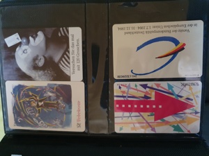 Telefonkarten leer, 82 deutsche und 67 weltweit in einem schwarzen Album. Bild 4