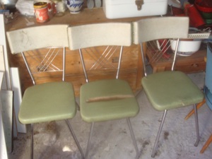 Amerikanische 50er Jahre Diner Möbel - Küchen Tisch mit 6 Stühlen -  grün weiß - original Fifties Bild 3