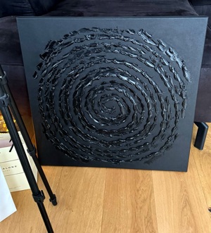 3-D Textur Gemälde "Night" schwarz glanz 60x60 cm Bild 3