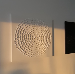 3-D Texturgemälde "Spirale" minimalistisch weiß rau 60x60 cm Bild 2