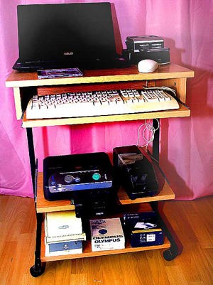 Computer Laptoptisch Schreibtisch Bürotisch auf Rollen 80x61x47cm Bild 2