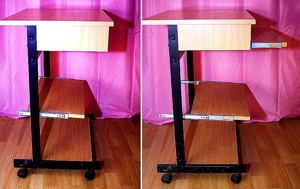 Computer Laptoptisch Schreibtisch Bürotisch auf Rollen 80x61x47cm Bild 4