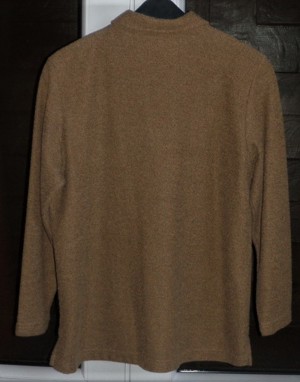 Pullover braun Gr. XXXL  46 mit Reißverschluss Kragen und Blütenapplikation Bild 2