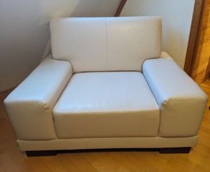 Sofa mit Sessel Hellbeige  Bild 7