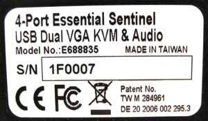 4-Port Essential Sentinel - USB Dual VGA KVM & Audio Switch - Modell: E688835 Bild 9