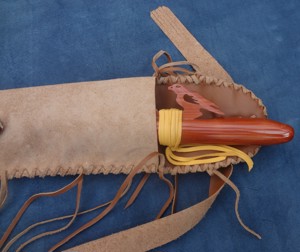 016 - Flötentasche (Flute Bag) Leder Tasche (Leather Bag) - Neu - Länge ca. 69   67 cm Farbe: Braun Bild 3