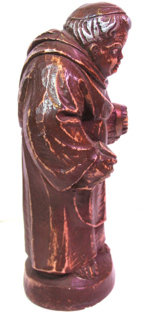 Mönch mit Bierfass und Bierkrug - Figur - braun lackiert - Höhe:17cm Bild 3
