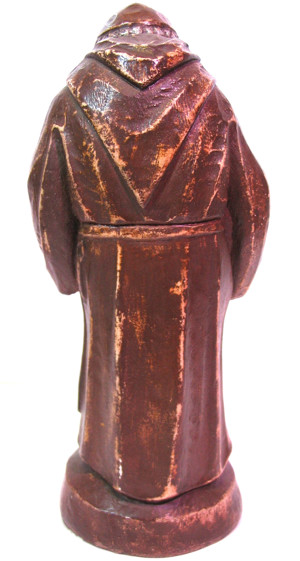 Mönch mit Bierfass und Bierkrug - Figur - braun lackiert - Höhe:17cm Bild 4