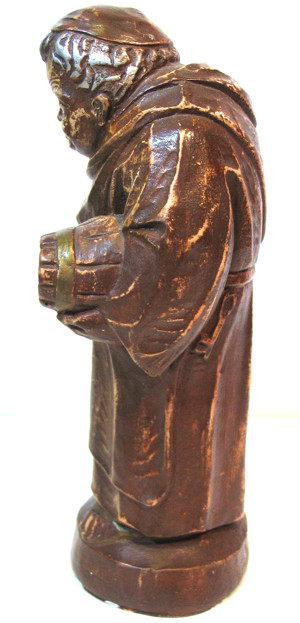 Mönch mit Bierfass und Bierkrug - Figur - braun lackiert - Höhe:17cm Bild 6