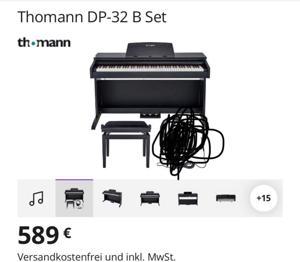 thomann DP-32 B Klavier mit Stuhl  Bild 1
