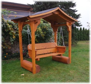 Überdachte Gartenmöbel. Holzmöbel. Krongartmöbel. Bild 7