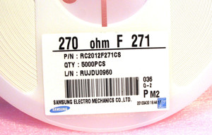 1 Rolle Samsung SMD-CHIP-Widerstand RC2012F271CS - 270 Ohm   F 271 - 5000 Stück Bild 3