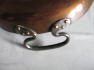 Ovale Auflaufform Kupfer mit Messinggriffen Bild 3