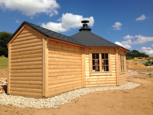 Pavillon KOTA Grillpavillon 9.2m  250cm Anbau Kiefer