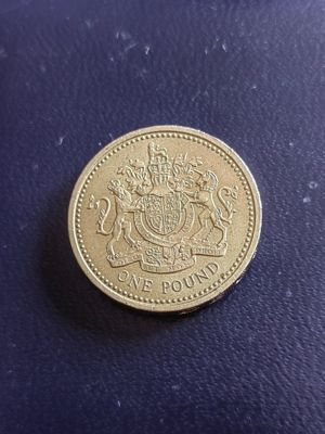 Britische Münze 1 Pound, 1983, sog. Fehlprägung, Top Bild 2