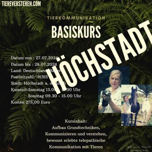 Tierkommunikation lernen, Monika Jaeger, Basis, Höchstadt 07 2024