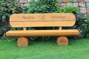 Gartenbank mit Gravur. Hochzeitsgeschenk. Bild 7