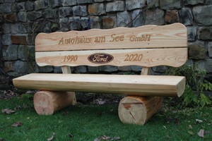 Gartenbank mit Gravur. Hochzeitsgeschenk. Bild 8