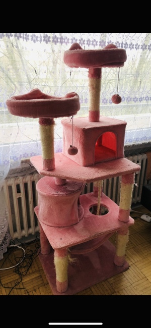 Kratzbaum für Katzen rosa Bild 2