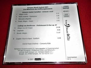Antonio Casimir Cartellieri Kempen Musik Festival 2001 CD Groß Geburtstagkarte 22x30cm. Bild 3