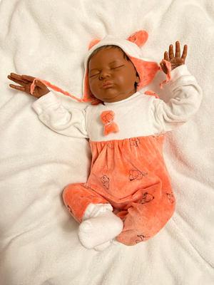 Reborn Laura Bonnie Brown Nackenmarkierung lebensecht Puppe Baby Bild 3