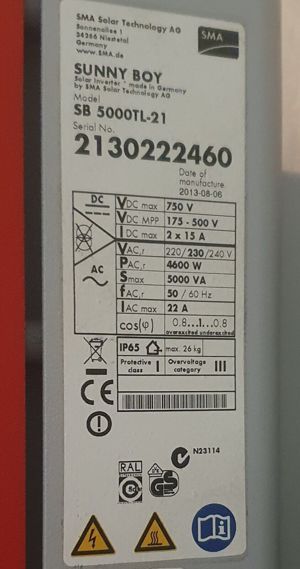 Solar-Wechselrichter SMA SunnyBoy, SB 5000-TL21 mit Speedwire Webconnect SWDM-10 Bild 2