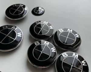 BMW mega Emblem set Logo. Nagelneu schwarz. Hochwertige  Bild 2