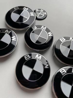 BMW mega Emblem Logo set schwarz nagelneu  Bild 2