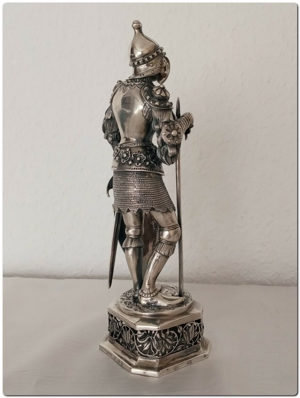 RAR Antik Silber Ritter Figur mit Original Etui  Holland Bild 1