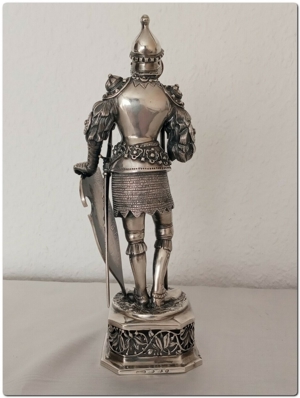 RAR Antik Silber Ritter Figur mit Original Etui  Holland Bild 3