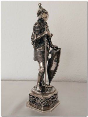 RAR Antik Silber Ritter Figur mit Original Etui  Holland Bild 5