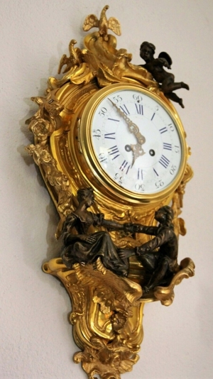 Seltene antike französische Carteluhr Wanduhr Cartel Uhr Bronze 1870 Bild 6