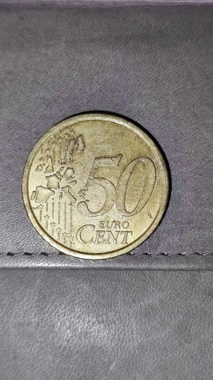 Italienische 50 Cent Münze aus 2002 Bild 3