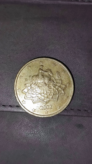 Italienische 50 Cent Münze aus 2002 Bild 2