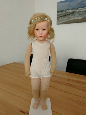 Antike Käthe Kathe Kruse Brustblatt-Puppe Doll, unrestauriert, ca 50cm Bild 6
