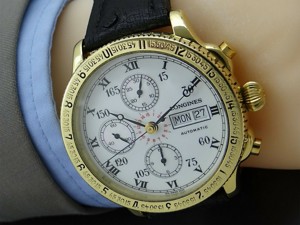 Gigantische LONGINES 6745 CHRONOGRAPH SWISS Automatic Herren Uhr in 18K 750 Gold Bild 3