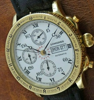 Gigantische LONGINES 6745 CHRONOGRAPH SWISS Automatic Herren Uhr in 18K 750 Gold Bild 1