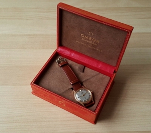 Gent's Vintage 1961 .750 18ct Gold Omega Automatic Pie Pan Constellation & Box