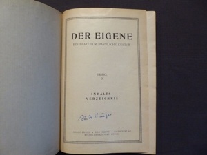 Zeitschrift, Der Eigene, Ein Blatt für Männliche Kultur 9.Jhg.1921, Homosexuell Bild 2