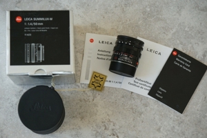 Rare, Leica Summilux M 1,4 50mm. Black paint finish Bild 9