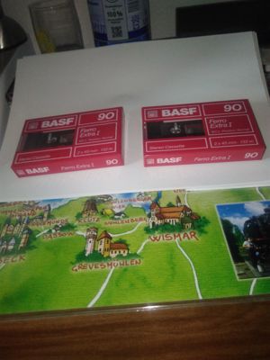 2x BASF 90 Ferro Extra I 2x45 min Stereo Cassette Leerkassette NE